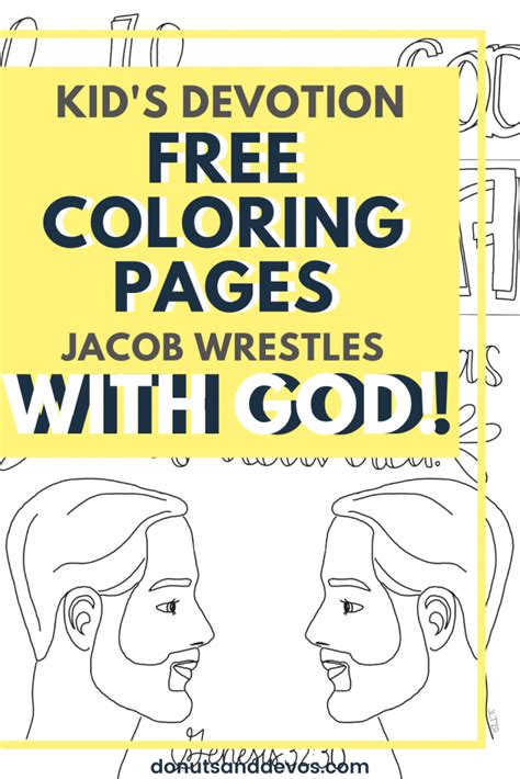 Jacob Wrestles with God Coloring Page/Activity Sheet | Ep. 032 - Donuts ...