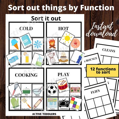 Sort things by Function Sorting gameToddler | Etsy