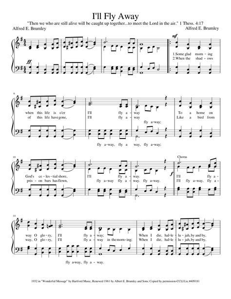 I ll Fly Away Sheet music for Piano (SATB) Easy | Musescore.com