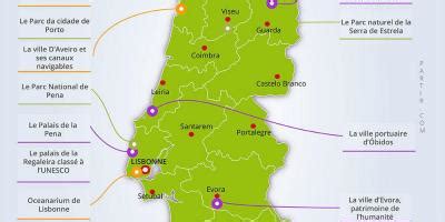 Portugal monuments map - Portugal museums map (Southern Europe - Europe)