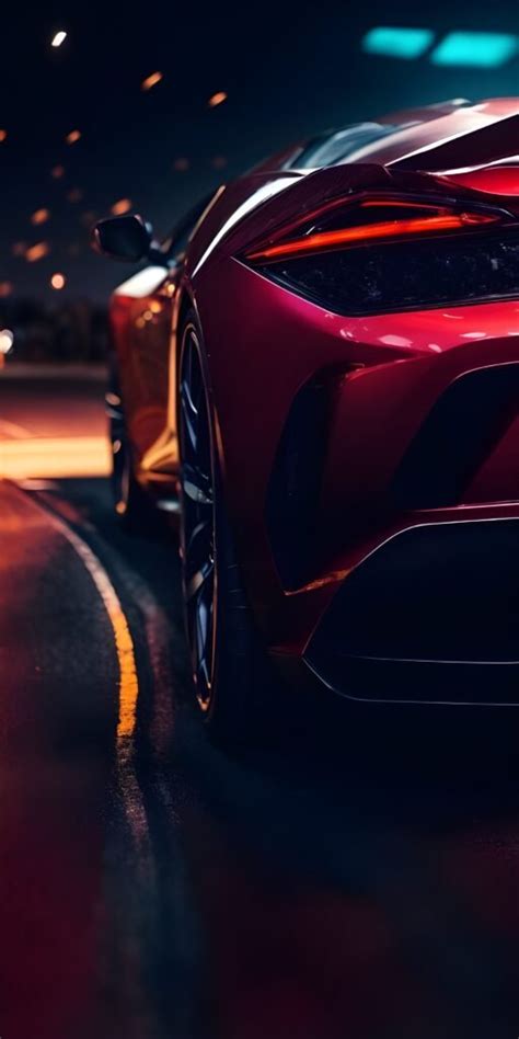 Best Cool Red Car Phone Wallpaper, Night - MyWallpapers.in