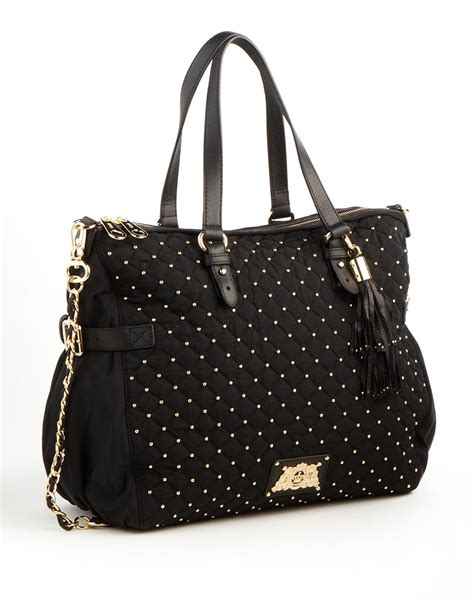 Juicy Couture Studded Quilted Tote Bag in Black | Lyst