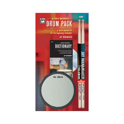 Alfred Rudimental Drum Pack Handy Guide CD Drum Pad & Sticks - Woodwind & Brasswind