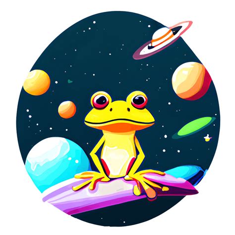 A Frog Floating in Space · Creative Fabrica