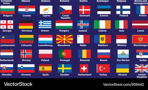 Council europe flags Royalty Free Vector Image