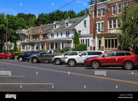 Lancaster, PA, USA - June 25, 2018: Back-in Angle Parking on a ...