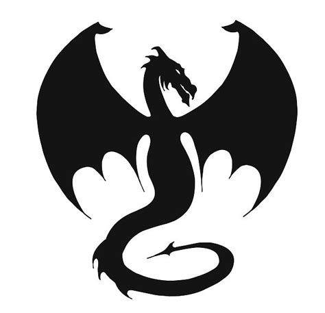 Large black-ink dragon silhouette tattoo design - Tattooimages.biz