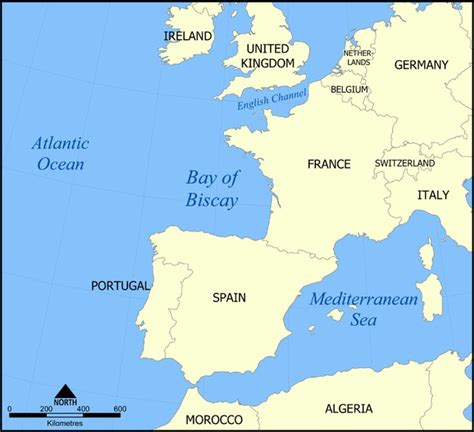 Bay of Biscay - Wikipedia | Bay of biscay, France map, Europe map