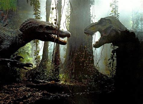 T. rex vs Spinosaurus in Jurassic Park 3