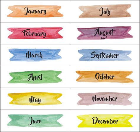 Free Printable Months Of The Year Labels