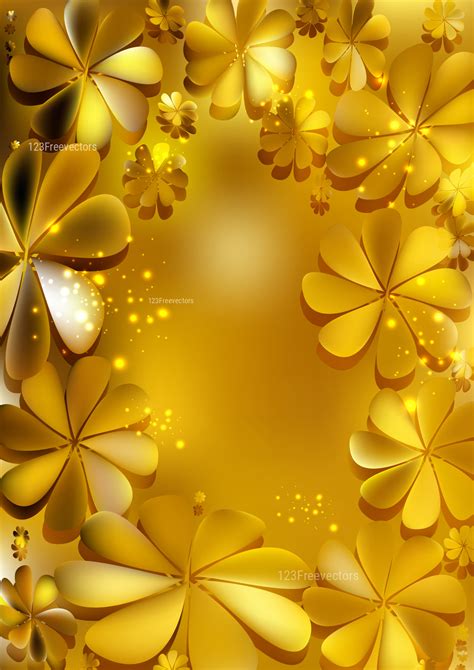 Gold Flower Background Vector