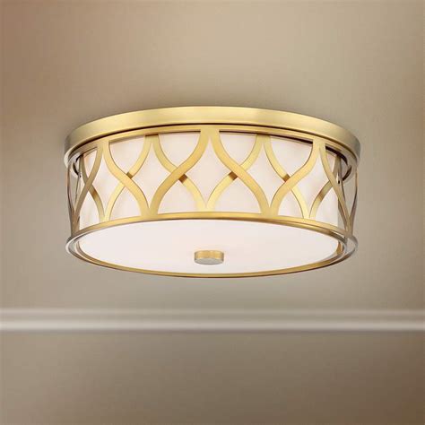 Flush Mount 16" Wide Liberty Gold 2-Cage LED Ceiling Light - #78M60 ...