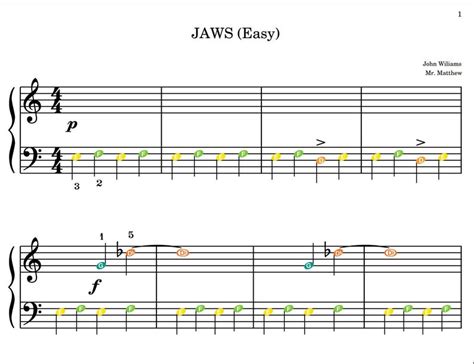 JAWS Theme Easy Piano - Etsy