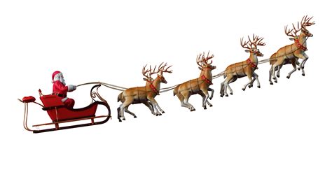 santa claus ready to deliver presents with sleigh with reindeer 21084817 PNG