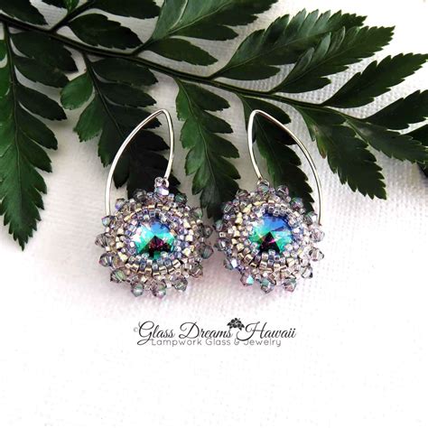 Swarovski Crystal Dangle Earrings Sterling Silver Findings - Etsy