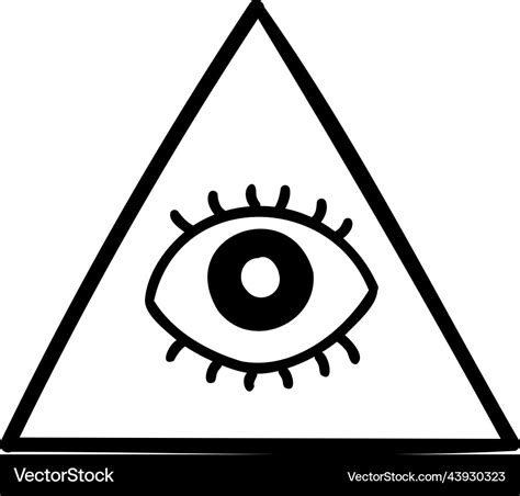 Hand drawn illuminati symbol Royalty Free Vector Image