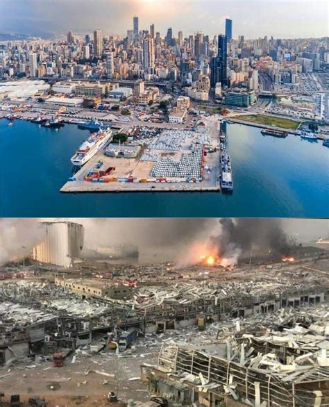 Beirut: Before and after Explosion. Pray for beirut : r/pics