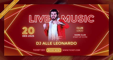 Premium PSD | Live music banner template