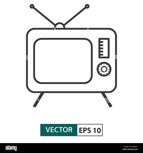 Television / TV icon. Outline style. Isolated on white background ...