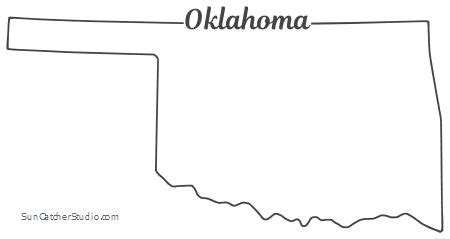 Oklahoma – Map Outline, Printable State, Shape, Stencil, Pattern | Map ...