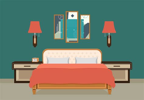 Bed Room Vector Illustration 156462 Vector Art at Vecteezy