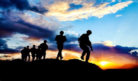 People, Soldier, Men, Sunset, Silhouette wallpaper | military ...