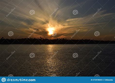 Sunset on the Nile River, Egypt. Stock Image - Image of ocean, lake ...