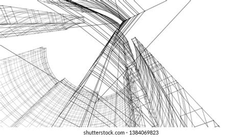 Linear Architectural Drawing Vector Illustration Stock Vector (Royalty Free) 2208923573 ...