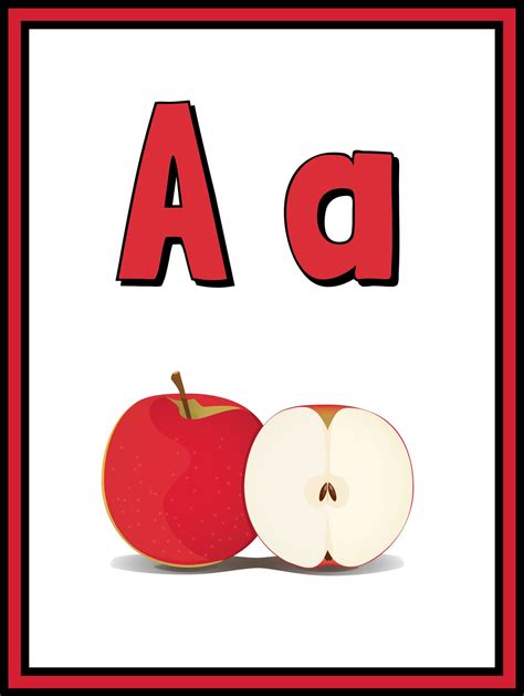 A4 Printable Alphabet Flashcards or Room Decor Letter and Image - Etsy