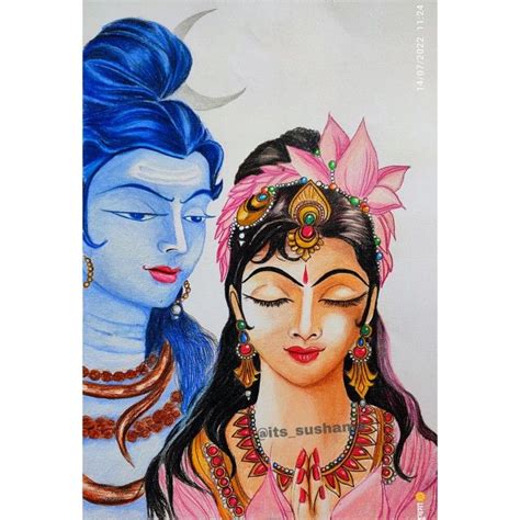 Shiva shambho _ Shiv Parvati 🙏 , Mahadev drawing | Book art drawings ...