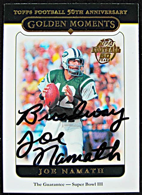 Joe Namath Autographed Card - Memorabilia Center