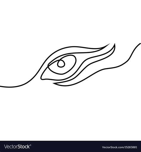 Continuous line drawing of abstract eye Royalty Free Vector