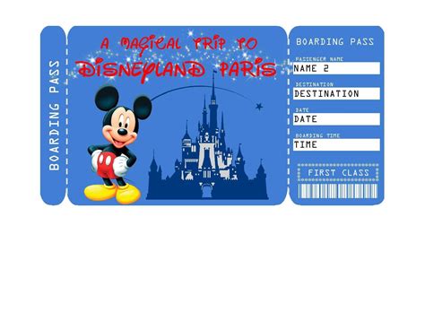 Printable Ticket to Disneyland Paris Boarding Pass Surprise - Etsy UK