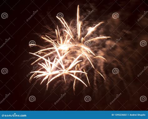 Fireworks in the Night Sky As a Background Stock Photo - Image of happy ...