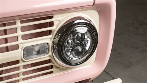 This is a 454bhp classic Ford Bronco in a very cool shade of pink | Top Gear