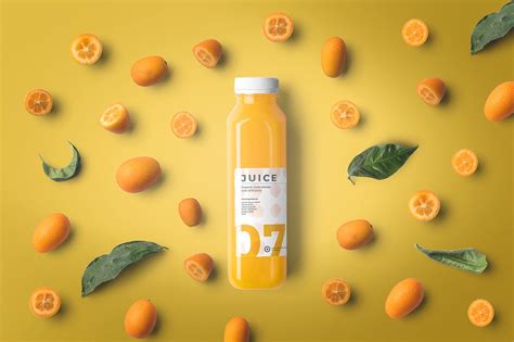 40+ Realistic Juice Bottle Mockups & PSD Templates