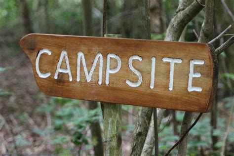 Campsite Sign stock image. Image of sign, text, summer - 159154579