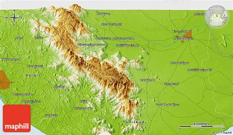 Physical 3D Map of Tirunelveli