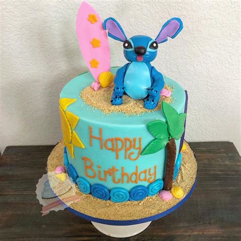 Stitch Birthday Cake @smallandsimpleconfections #smallandsimpleconfections #liloandstitch # ...