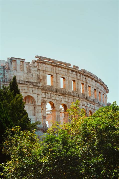 Low Angle Shot of the Pula Arena in Croatia · Free Stock Photo