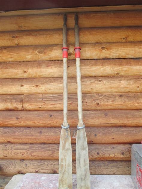 2 Vintage Wooden Oars with Oar Locks | Wooden oars, Wooden, Oars