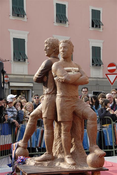 Giant chocolate sculpture representing Milito and Cassano Divine Chocolate, Giant Chocolate ...