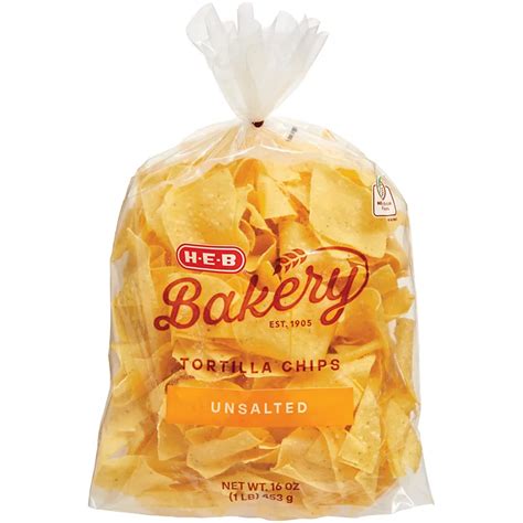 H-E-B Unsalted Tortilla Chips - Shop Chips at H-E-B