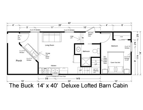 Cabin floor plans, Lofted barn cabin, Shed house plans