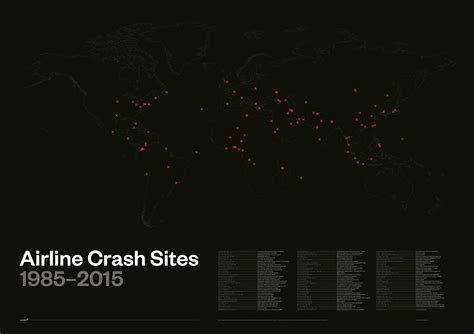 Major plane crash sites mapped - Vivid Maps