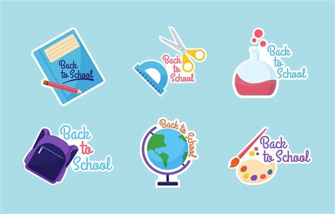 Back to School Sticker Set 5471542 Vector Art at Vecteezy