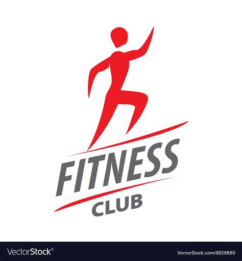 Red logo man running for fitness club Royalty Free Vector