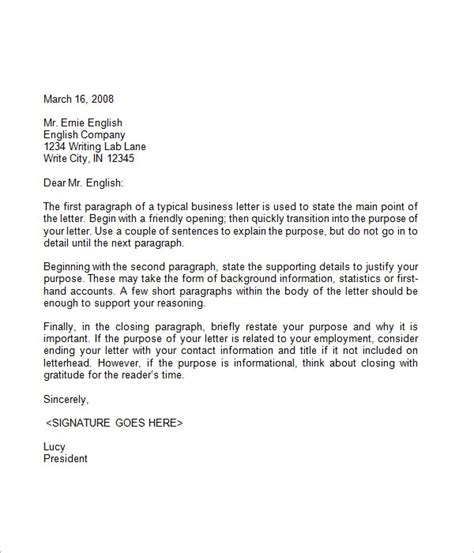 7+ Business Letter Sample