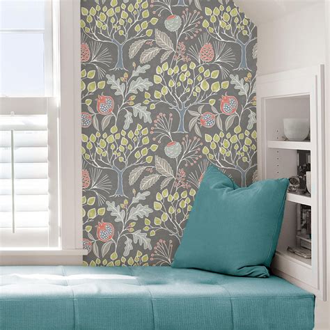 NuWallpaper Groovy Garden Grey Multi-Color Wallpaper Sample NU3039SAM ...