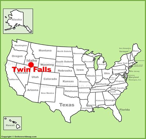 Twin Falls location on the U.S. Map